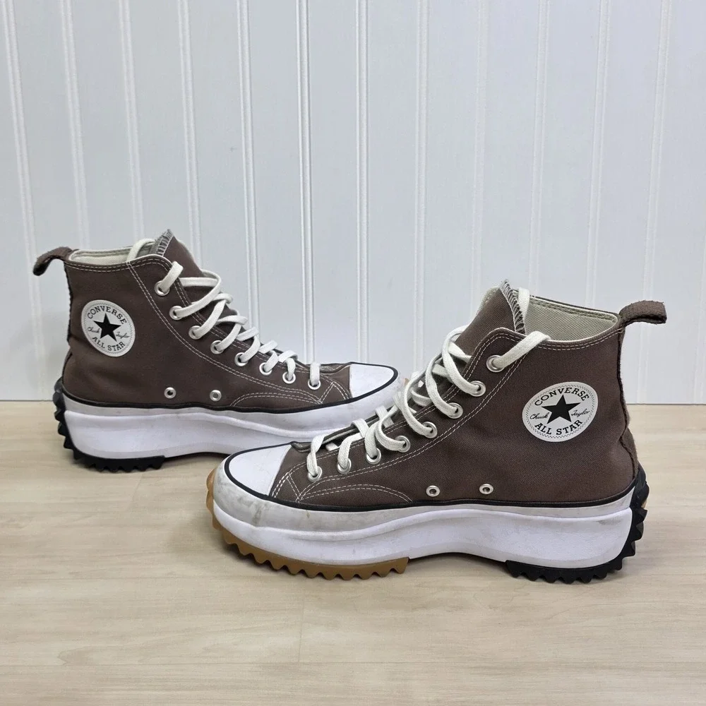 Converse Run Star Hike Canvas Platform‎ Sneakers Brown Men's Size 9 Women's 10.5